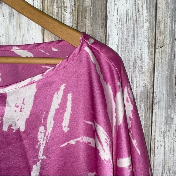 Pants Store Tyche Pink Satin Blouse - Picture 6 of 7